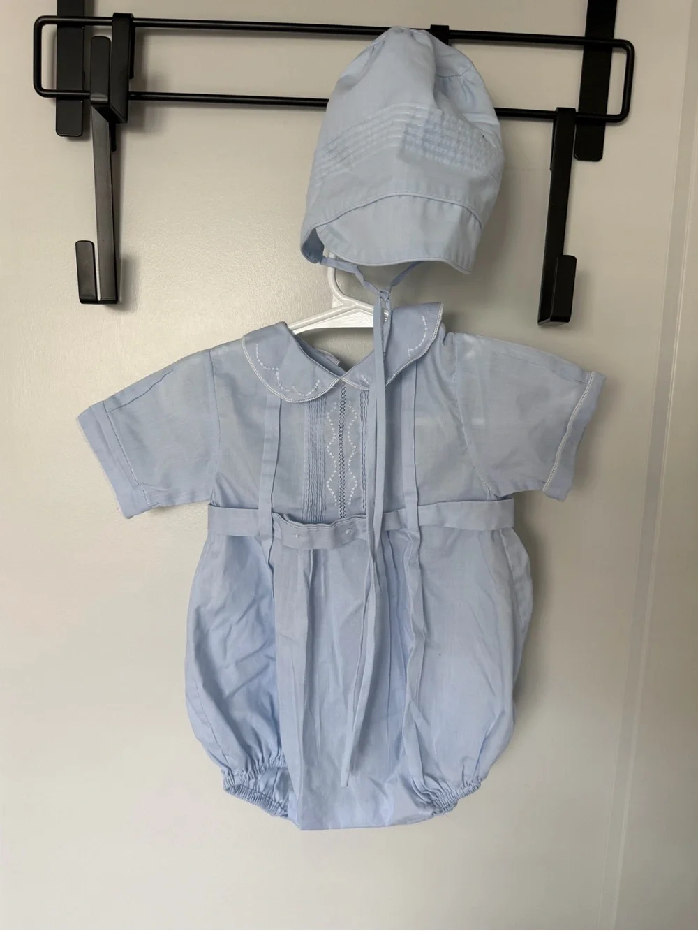 Bell Classic Light Blue Baby Romper Set with Bonnet